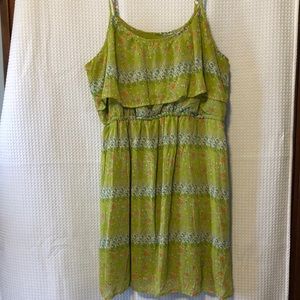 Green Floral Strappy Dress